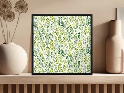 Green Leaf Pattern Art Print for Home Decor Wall Product