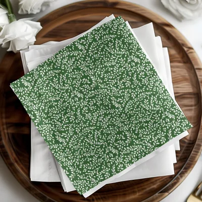 Green Leafy Patterned Decorative Napkin product