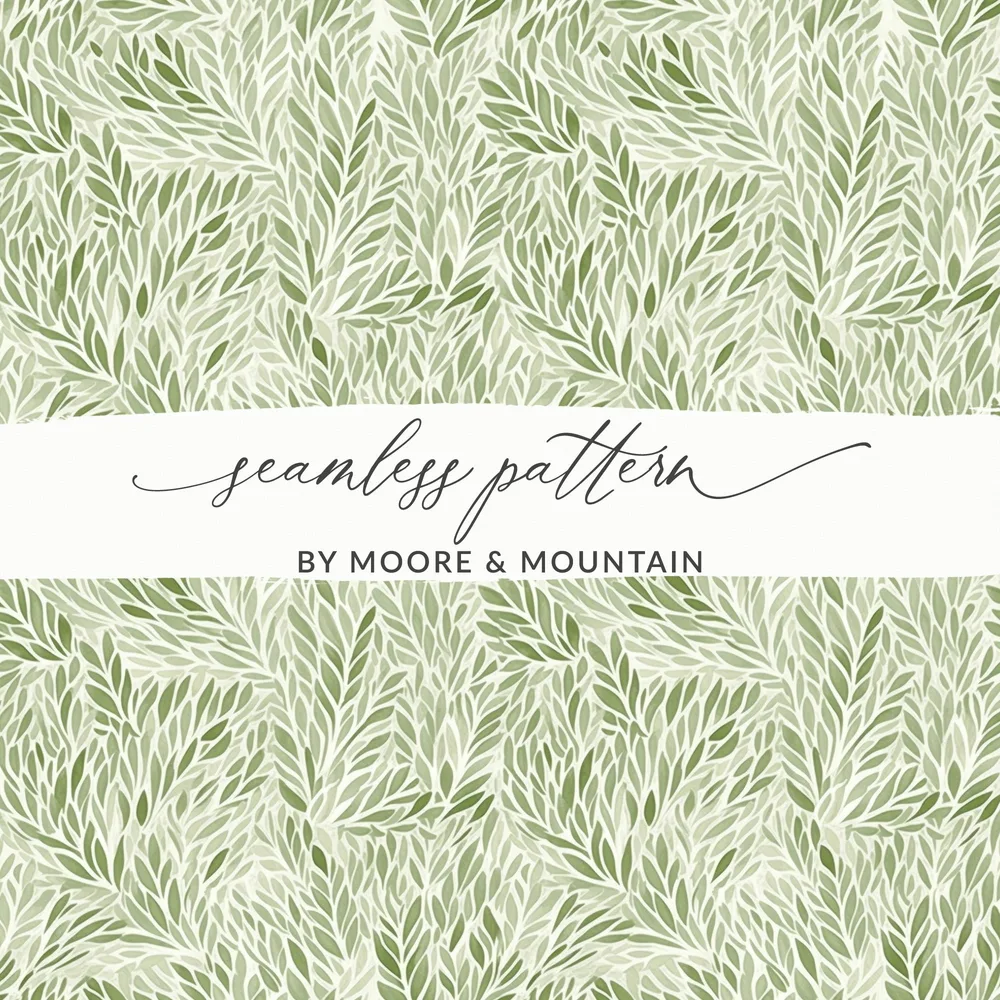 Elegant Green Leafy Seamless Pattern Design