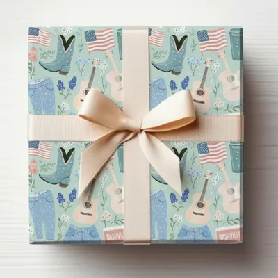 Nashville Country Music Themed Gift Wrapping Paper