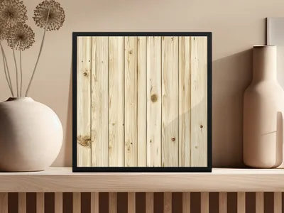 Rustic Wooden Plank Design Framed Artwork