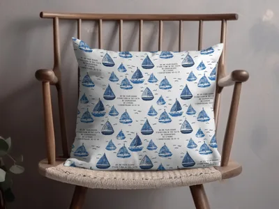 Nautical Inspirational Sailboat Throw Pillow for Home Décor