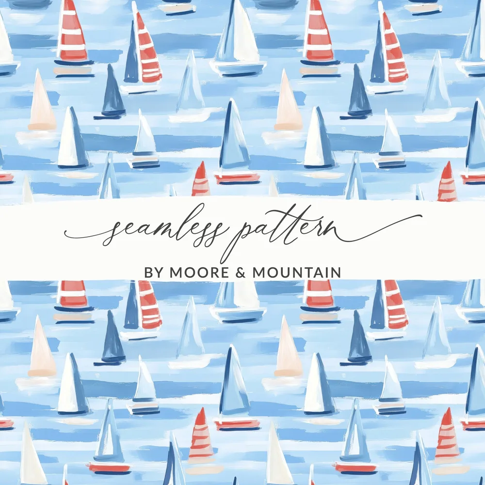 Nautical Seamless Pattern by Moore Mountain Design