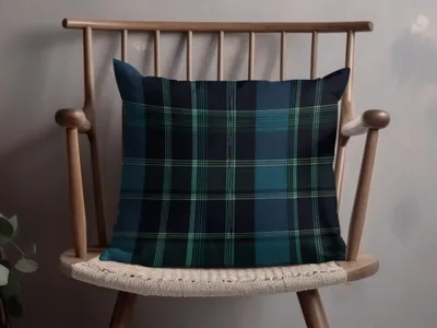 Navy Blue and Teal Classic Scottish Plaid Seamless Pattern - Moore and Mountain
