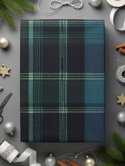 Navy Blue and Teal Classic Scottish Plaid Seamless Pattern - Moore and Mountain