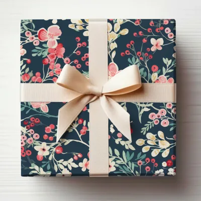 Elegant Floral Gift Box with Ribbon Wrap for Special Occasions