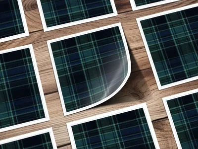 Navy Blue Teal Plaid Scottish Tartan Background Digital - Moore and Mountain