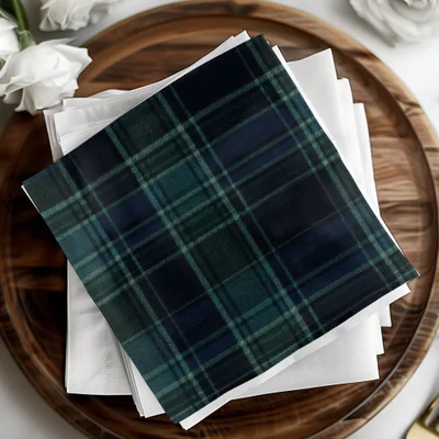 Navy Blue Teal Plaid Scottish Tartan Background Digital - Moore and Mountain