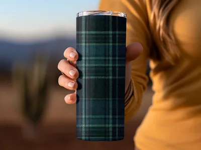 Navy Blue Teal Plaid Scottish Tartan Background Digital - Moore and Mountain