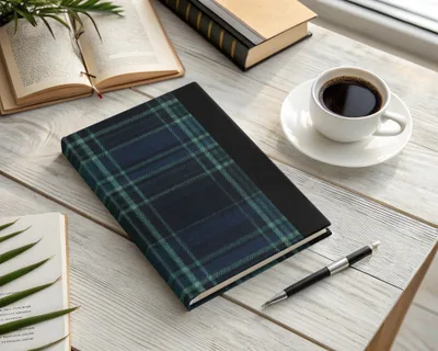 Navy Blue Teal Plaid Scottish Tartan Background Digital - Moore and Mountain