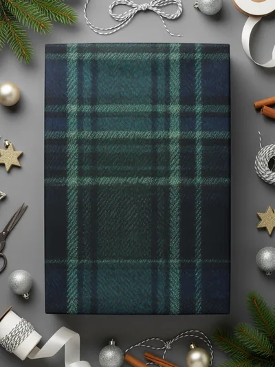 Navy Blue Teal Plaid Scottish Tartan Background Digital - Moore and Mountain