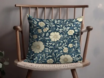 Navy Blue William Morris Seamless Pattern Digital - Moore and Mountain