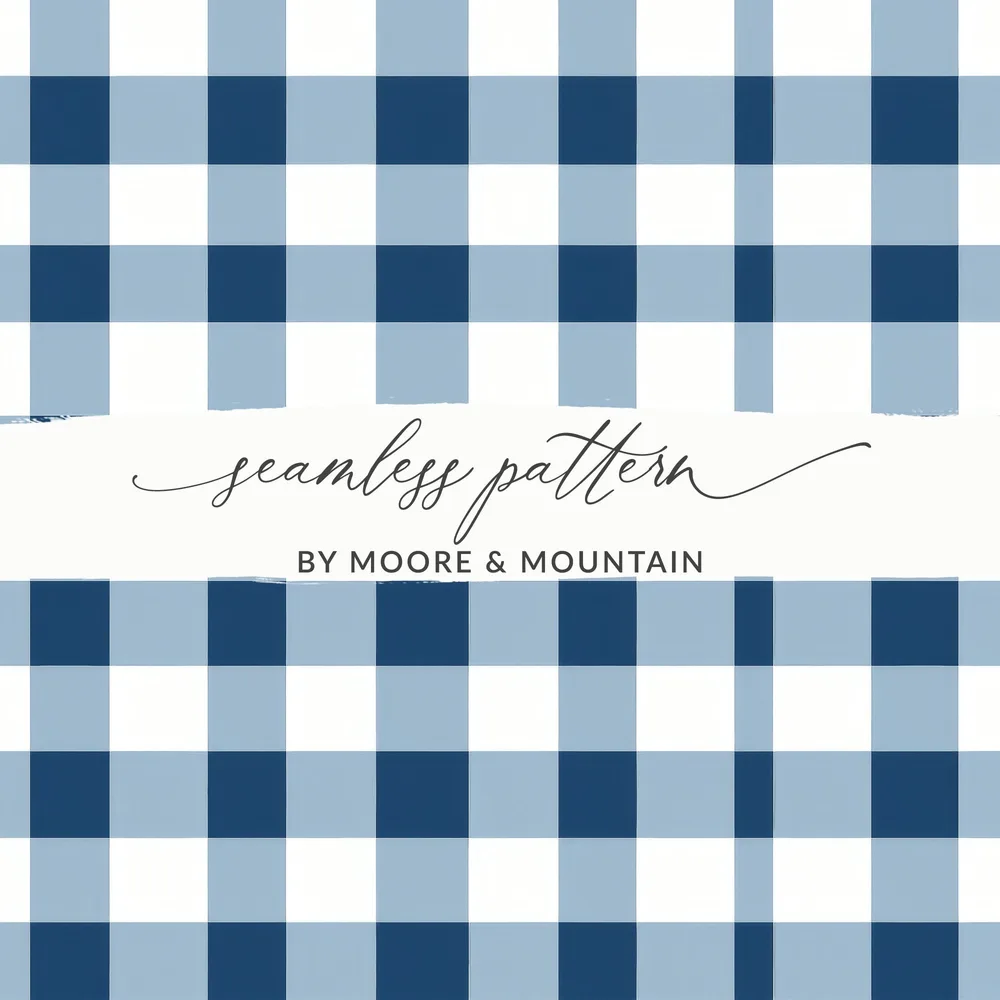 Blue and White Checkered Seamless Pattern Design
