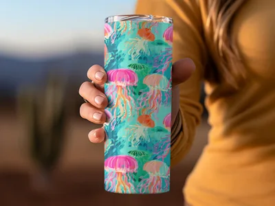 Colorful Jellyfish Insulated Tumbler 16 oz Drinkware