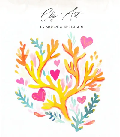 Neon Coral Reef Heart PNG, SVG, Y2k Aesthetic Art, Cute Fantasy Illustration, Bright Aesthetic Graphic, Colorful Cartoon Design, Printable