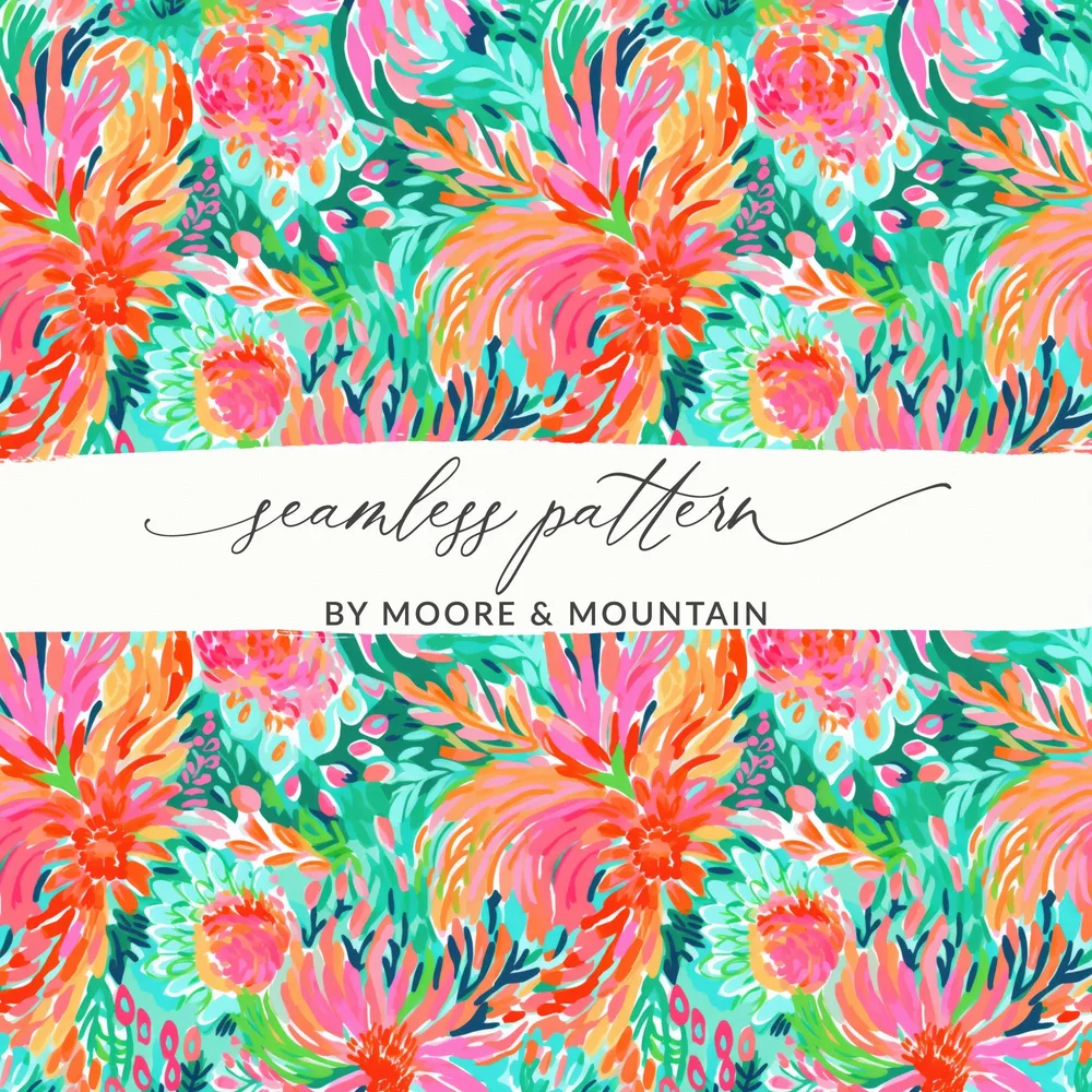 Colorful Floral Seamless Pattern by Moore & Mountain Design