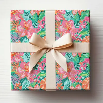 Elegant Floral Design Gift Box with Ribbon for Your Special Occasions