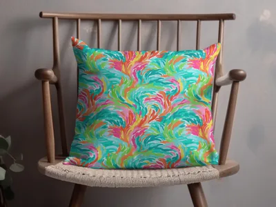 Vibrant Multicolor Abstract Design Throw Pillow
