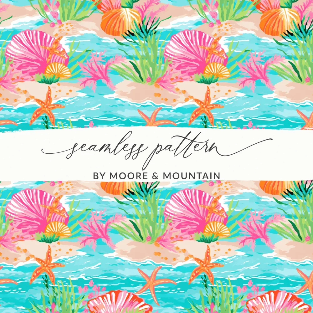 Colorful Ocean Life Seamless Pattern Design