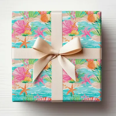 Colorful Ocean Theme Wrapping Paper Gift Wrap Sheets