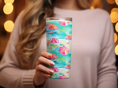 Colorful Beach Umbrella Design Insulated Tumbler