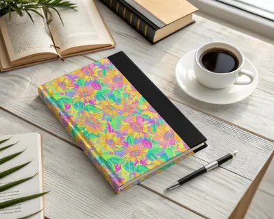Colorful Floral Design Hardcover Notebook Product