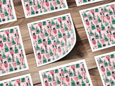 Nutcracker T-Shirt Digital, Christmas Pattern, Holiday Shirt Design, Seamless Festive Print, Watercolor Xmas, Gift Idea - Moore and Mountain