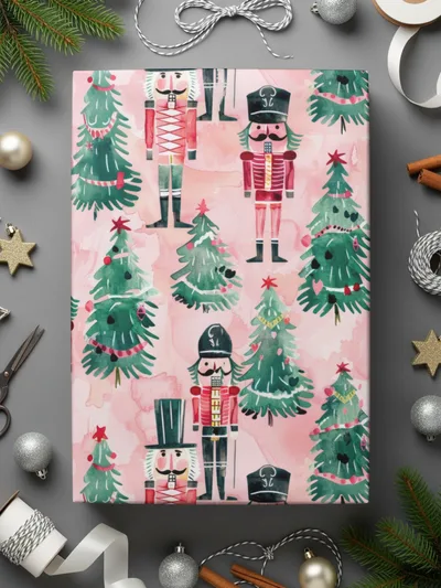 Nutcracker T-Shirt Digital, Christmas Pattern, Holiday Shirt Design, Seamless Festive Print, Watercolor Xmas, Gift Idea - Moore and Mountain