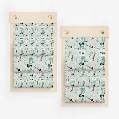 Oklahoma Themed Country Music and Boots Pattern Fabric