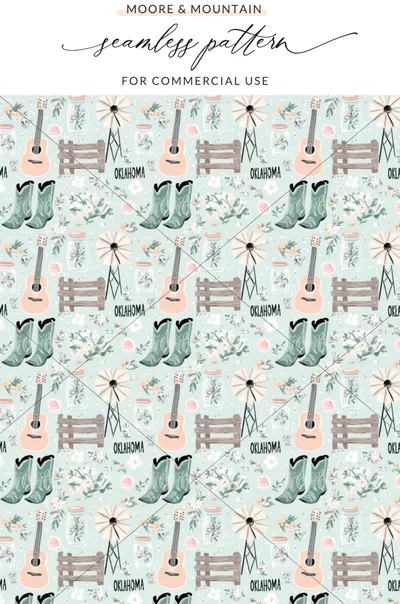 Oklahoma Seamless Pattern for Commercial Use Product
