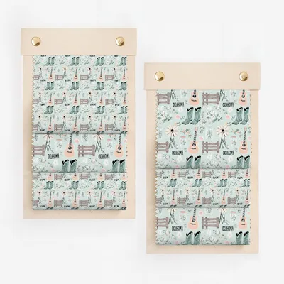 Oklahoma themed pattern design with guitars and boots