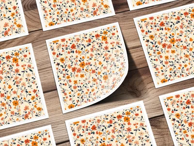 Vibrant Floral Design Sheets with Orange and Red Blossoms