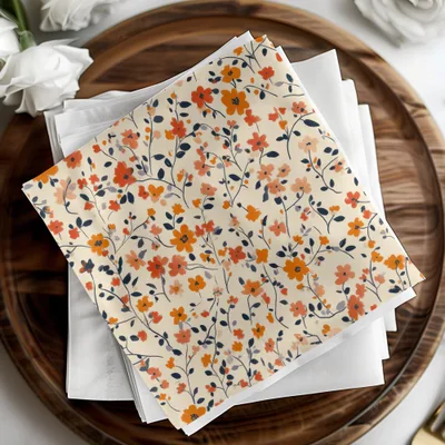 Floral Patterned Decorative Square Paper Napkins