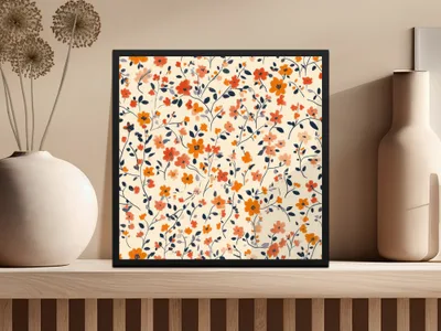Elegant Floral Pattern Print Wall Art Decor Product