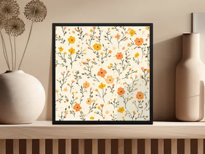 Floral Pattern Print with Botanical Artwork Decor