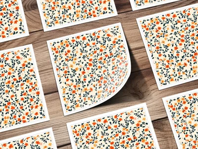 Vibrant Floral Pattern Sticker Sheets for Craft Projects