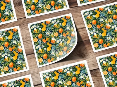 Orange Floral Digital Paper, Citrus Seamless Pattern, Commercial Use, JPEG Files, Trendy Design, Floral Design, Digital Download - Moore and Mountain