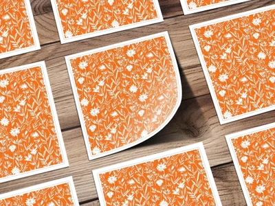 Orange Floral Seamless Pattern, Digital Paper, Flower Pattern, Repeating Design, Botanical Illustration, Spring Pattern, JPEG Files - Moore and Mountain