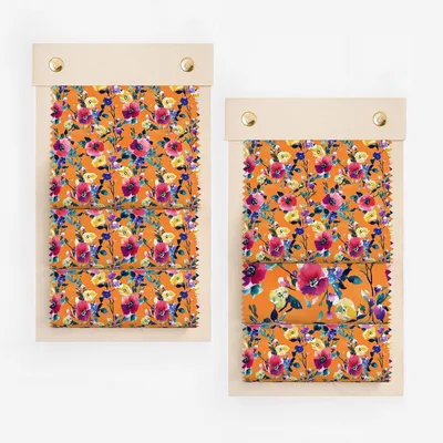 Vibrant Floral Patterned Fabric Swatch Set for Projects