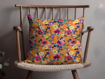 Vibrant Floral Pattern Decorative Pillow Product
