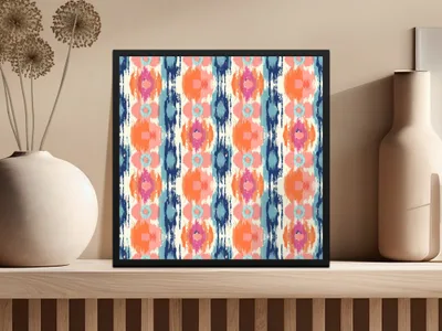 Abstract Bold Pattern Multicolor Art Framed Wall Decor