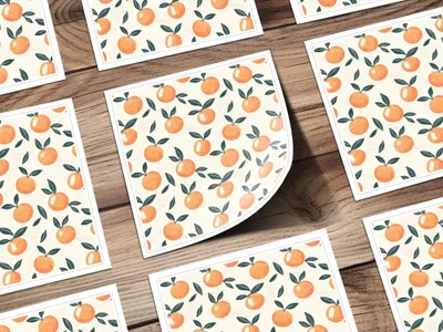 Orange Seamless Pattern Digital, Fruit Repeat Design, Citrus Background, Surface Pattern Design, JPEG Files, Digital Download - Moore and Mountain