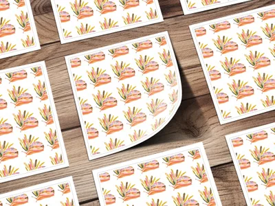Orange Snail with Colorful Shell Pattern Digital - Moore and Mountain