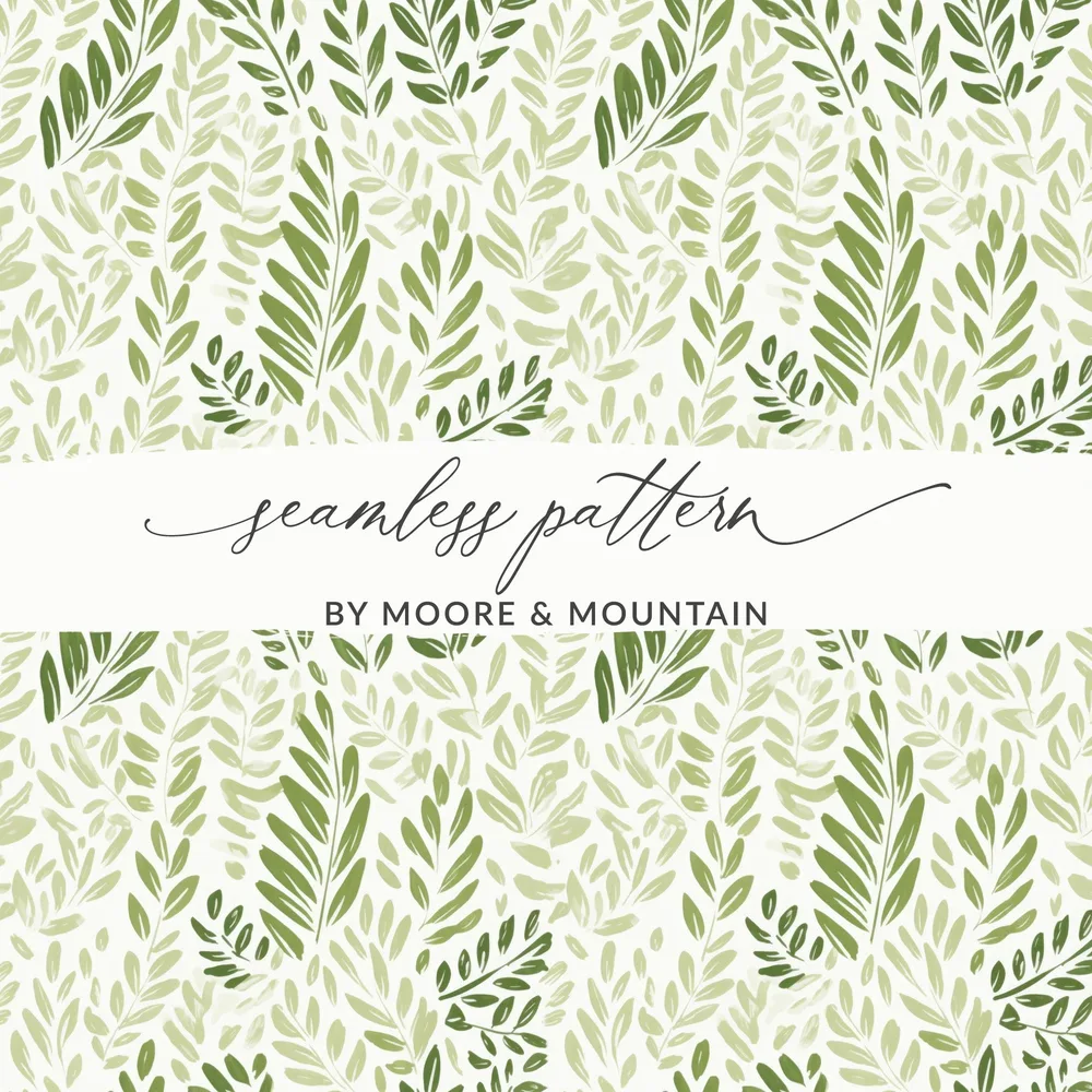 Green Leafy Seamless Pattern by Moore & Mountain Design