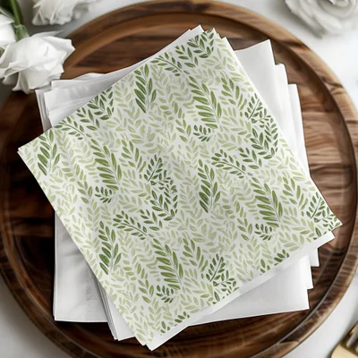 Green Leaf Pattern Decorative Napkins for Any Occasion