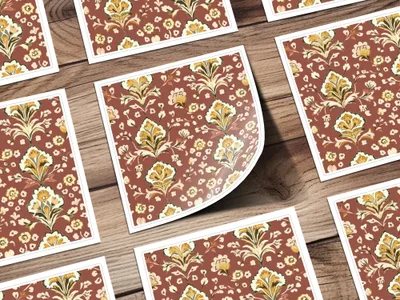 Ornamental Seamless Indian Pattern Floral Kalamkari Design - Moore and Mountain