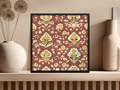 Ornamental Seamless Indian Pattern Floral Kalamkari Design - Moore and Mountain