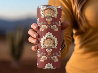 Ornate Floral Pattern Seamless Indian Pattern Seamless Maroon Pattern - Moore and Mountain