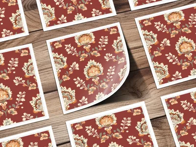 Ornate Floral Pattern Seamless Indian Pattern Seamless Maroon Pattern - Moore and Mountain