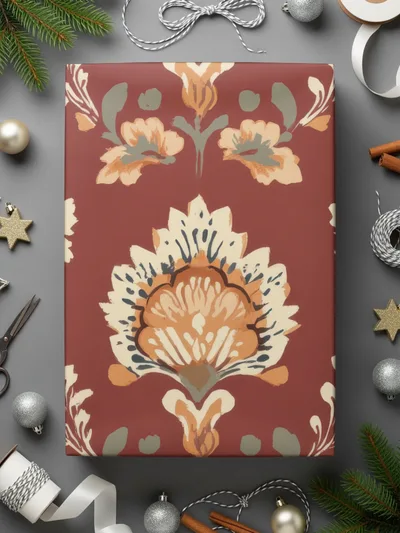 Ornate Floral Pattern Seamless Indian Pattern Seamless Maroon Pattern - Moore and Mountain